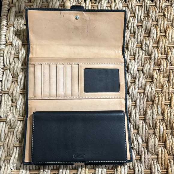 Black coach wallet. Lots of room for cards and checkbook. - Picture 5 of 6